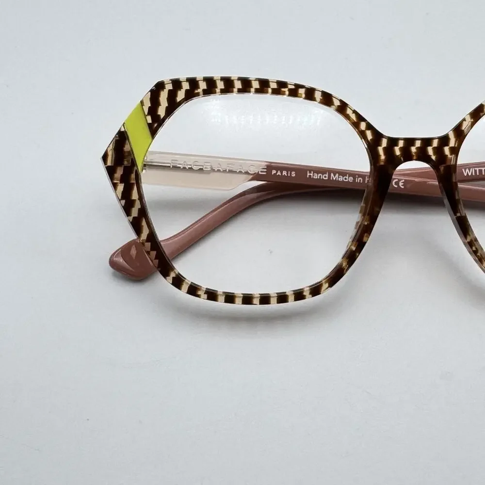 Face a Face Eyeglasses Frame WITTY 2 6300 Checkered Tortoise Handmade 53-17-140